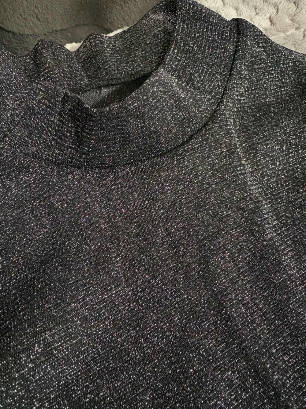SHEIN Black Sparkle Sheer Crop Top - Picture 3 of 3